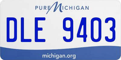 MI license plate DLE9403