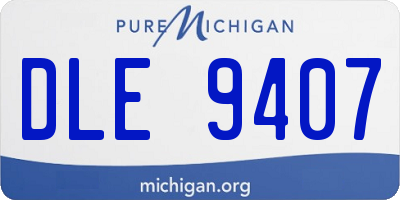 MI license plate DLE9407
