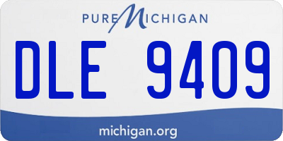 MI license plate DLE9409