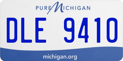 MI license plate DLE9410