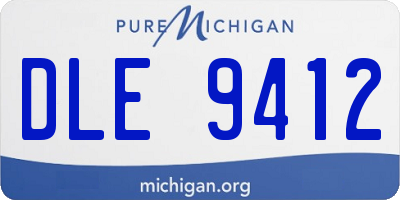 MI license plate DLE9412