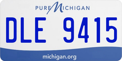 MI license plate DLE9415
