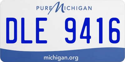 MI license plate DLE9416