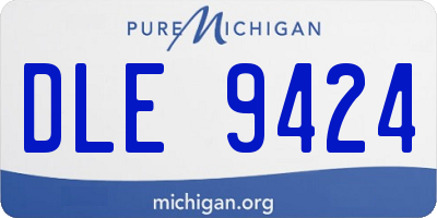 MI license plate DLE9424