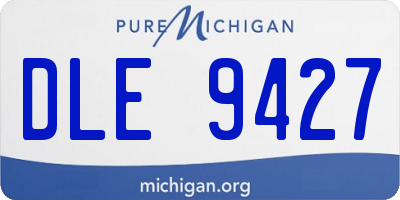MI license plate DLE9427