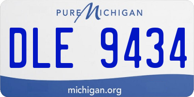 MI license plate DLE9434