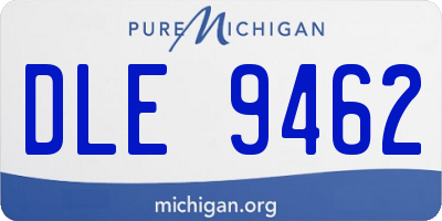 MI license plate DLE9462