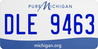 MI license plate DLE9463