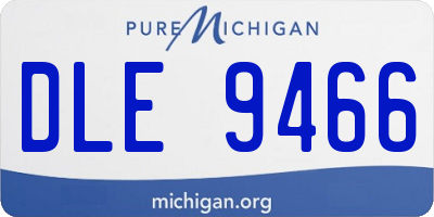MI license plate DLE9466