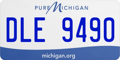 MI license plate DLE9490