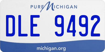 MI license plate DLE9492