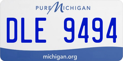 MI license plate DLE9494