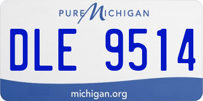 MI license plate DLE9514