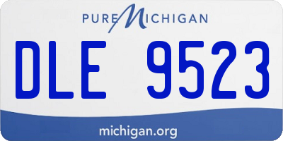 MI license plate DLE9523