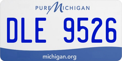MI license plate DLE9526