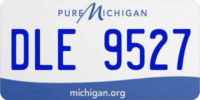 MI license plate DLE9527
