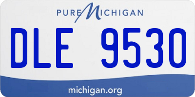 MI license plate DLE9530