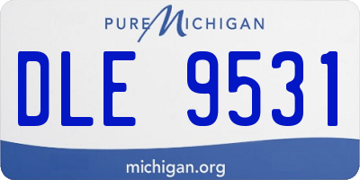 MI license plate DLE9531