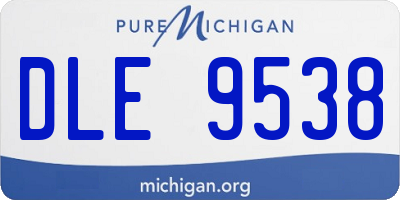 MI license plate DLE9538