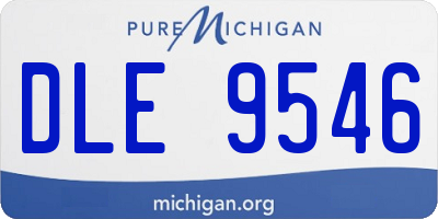 MI license plate DLE9546