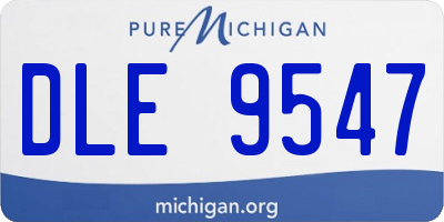 MI license plate DLE9547