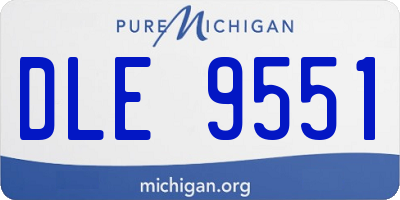 MI license plate DLE9551