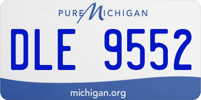 MI license plate DLE9552