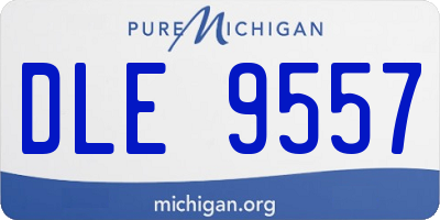 MI license plate DLE9557