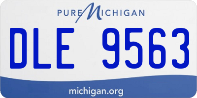 MI license plate DLE9563