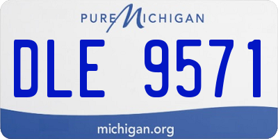 MI license plate DLE9571