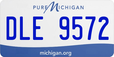 MI license plate DLE9572