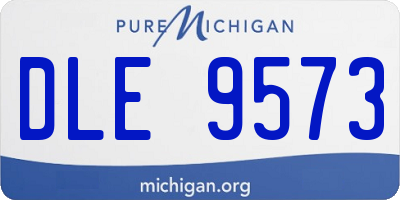 MI license plate DLE9573