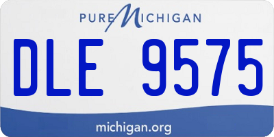 MI license plate DLE9575