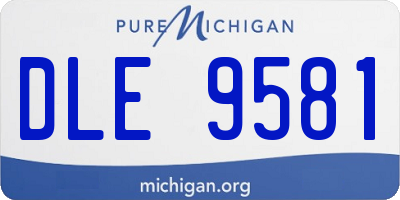MI license plate DLE9581