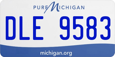 MI license plate DLE9583