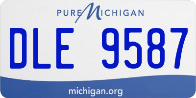 MI license plate DLE9587