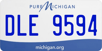 MI license plate DLE9594