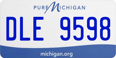 MI license plate DLE9598