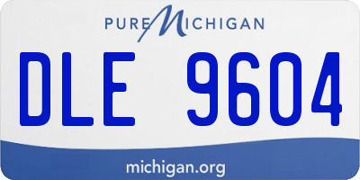 MI license plate DLE9604