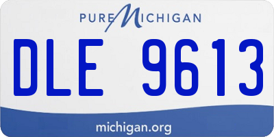 MI license plate DLE9613