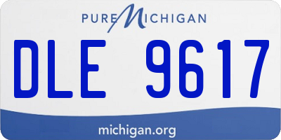 MI license plate DLE9617