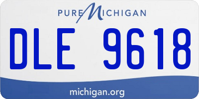 MI license plate DLE9618