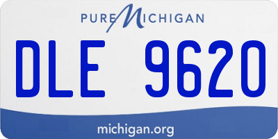 MI license plate DLE9620