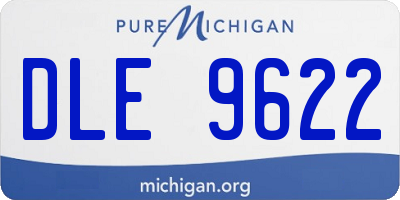 MI license plate DLE9622