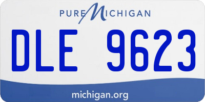MI license plate DLE9623