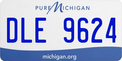 MI license plate DLE9624