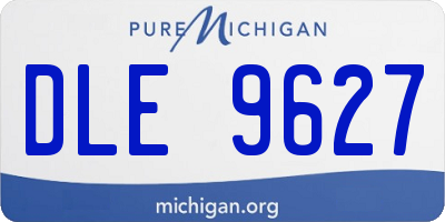 MI license plate DLE9627