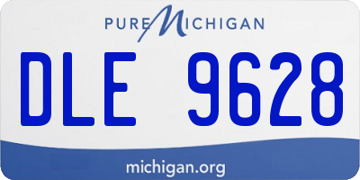 MI license plate DLE9628