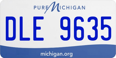 MI license plate DLE9635