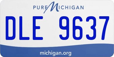MI license plate DLE9637